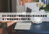 红杉资本投资了哪些区块链公司[红杉资本投资了哪些区块链公司的产品]