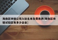 海南区块链公司入驻名单及费用表[海南区块链试验区有多少企业]